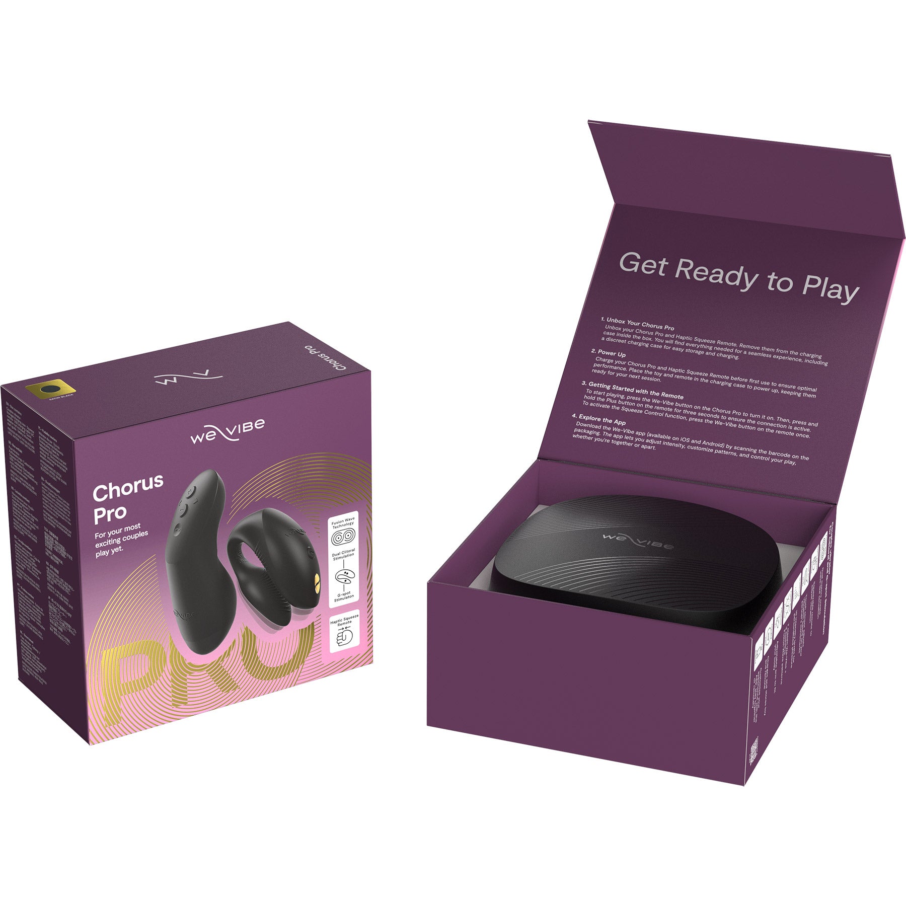We-Vibe Chorus Pro Premium Remote & App Controlled Couples Vibrator - Satin Black