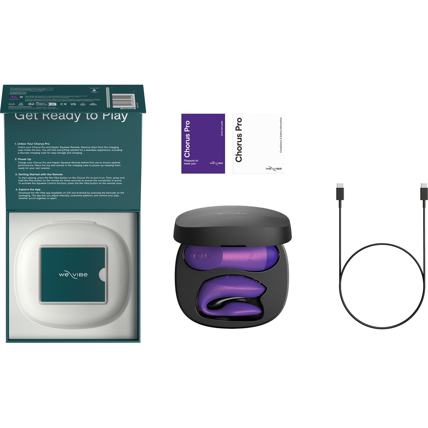 We-Vibe Chorus Pro Premium Remote & App Controlled Couples Vibrator - Cosmic Purple