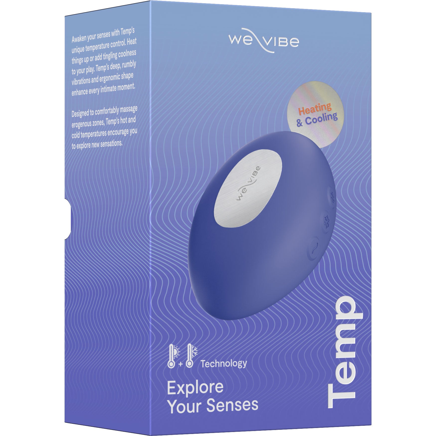 Temp By We-Vibe Heating & Cooling Rechargeable Silicone Lay-On Vibrator - Lavender