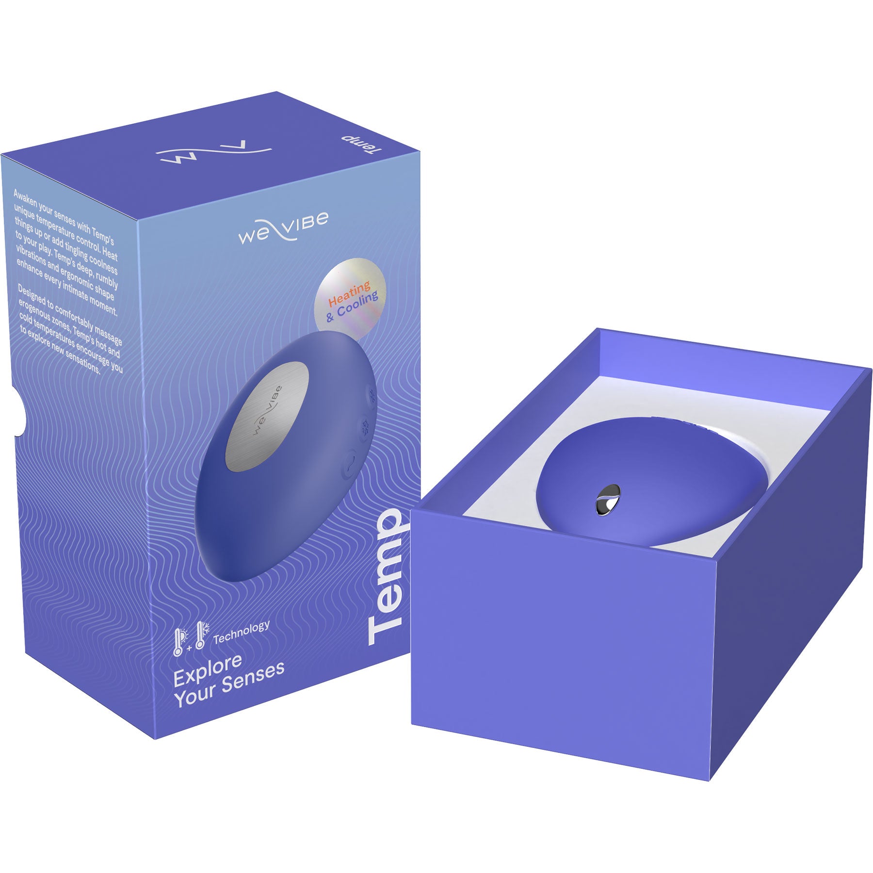 Temp By We-Vibe Heating & Cooling Rechargeable Silicone Lay-On Vibrator - Lavender