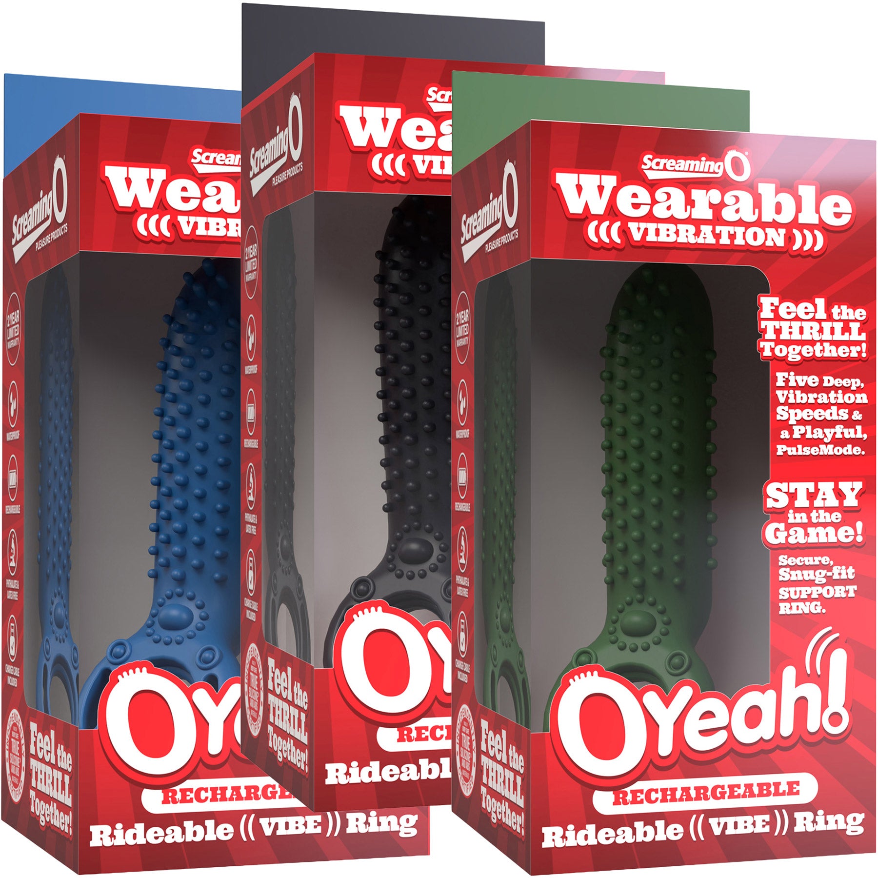 OYeah Rechargeable Rideable Vibrating Ring By Screaming O - Packaging