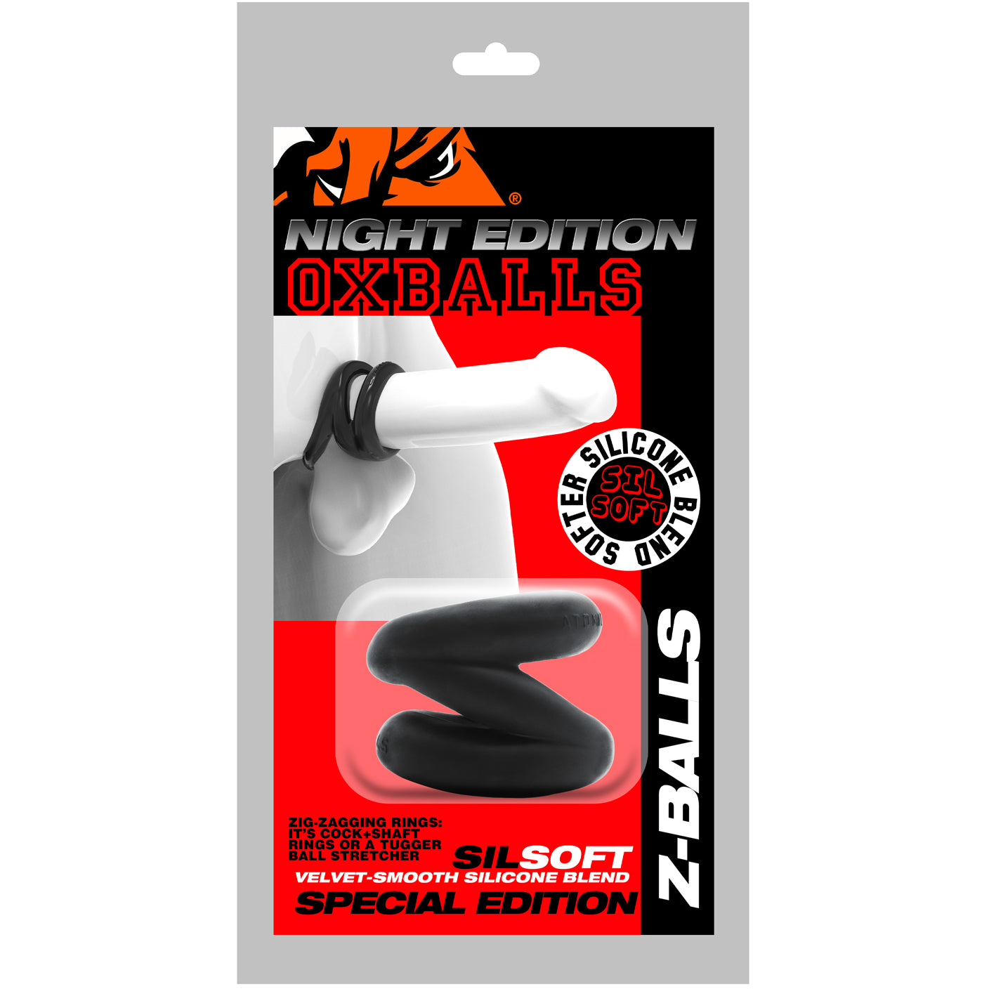 Oxballs Z-Balls Cock Ring And Ball Stretcher - Night Edition