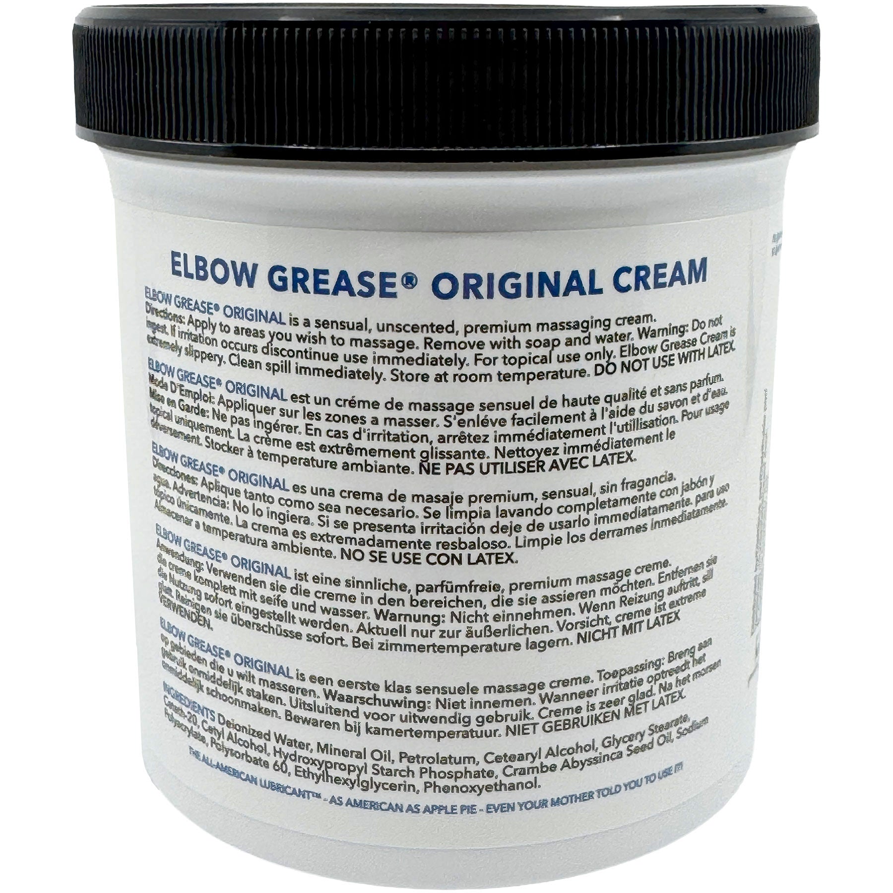 Elbow Grease Massage Cream Original Formula  15 oz Back