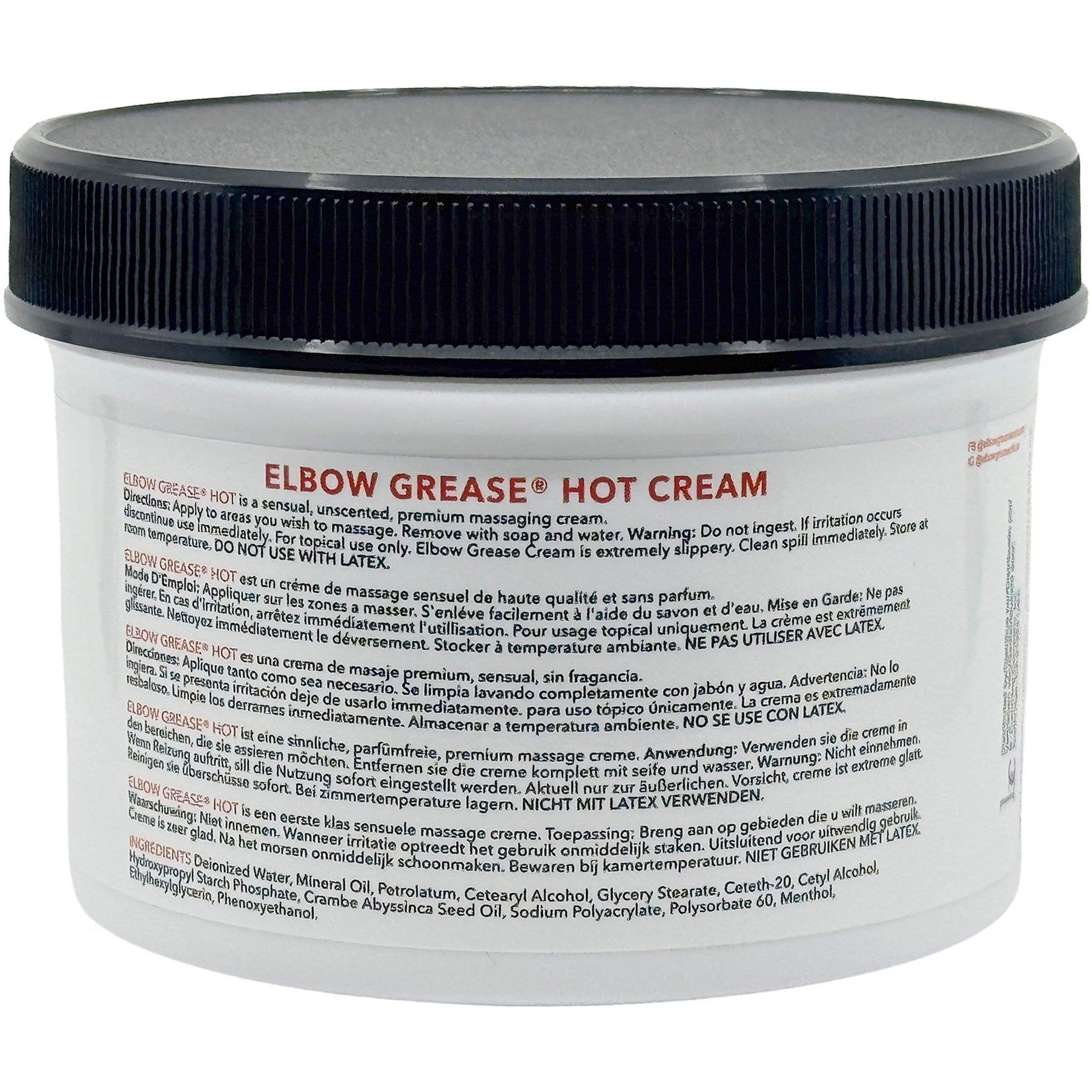 Elbow Grease Massage Cream Hot Formula - 9 oz Back