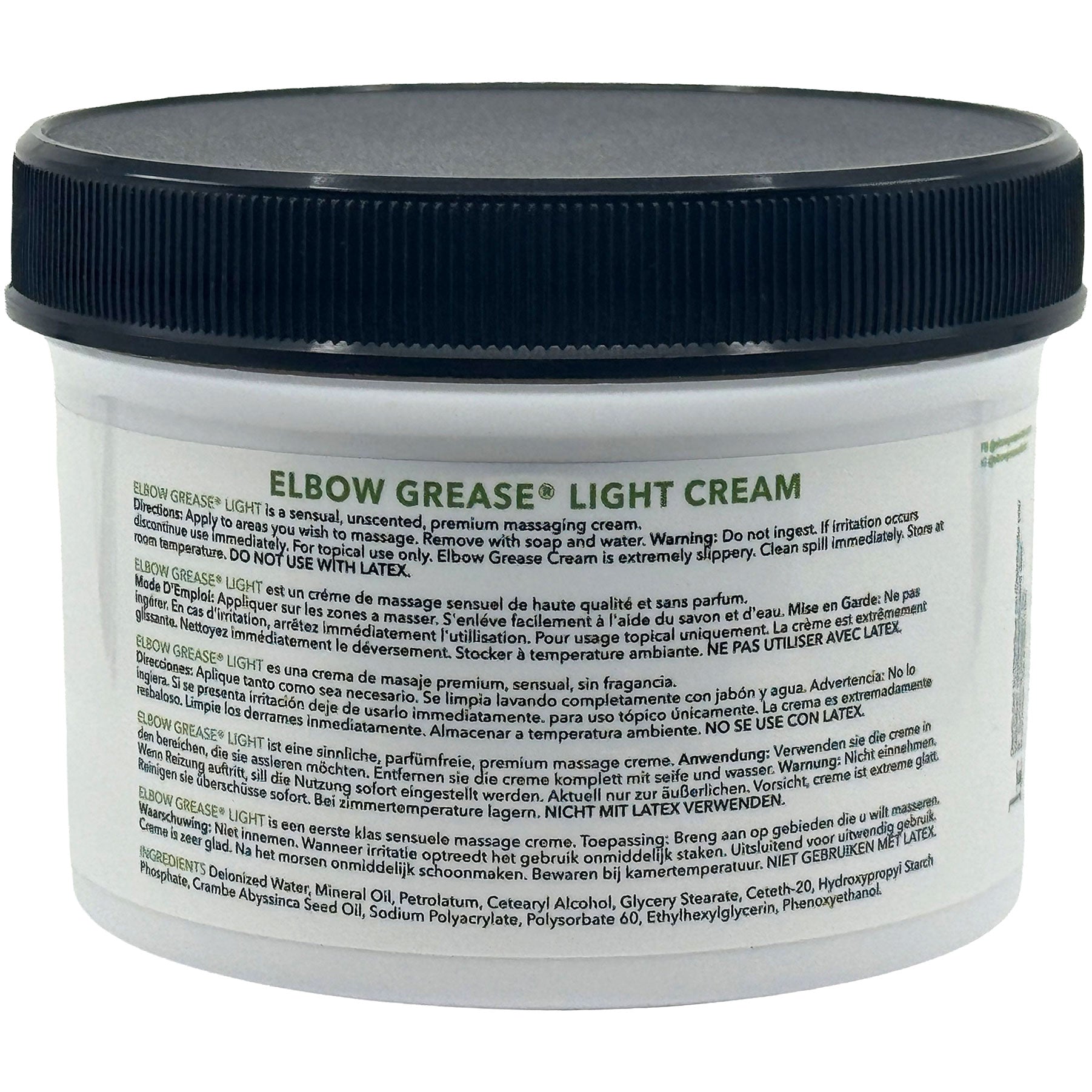 Elbow Grease Massage Cream Light Formula - 9 oz Back