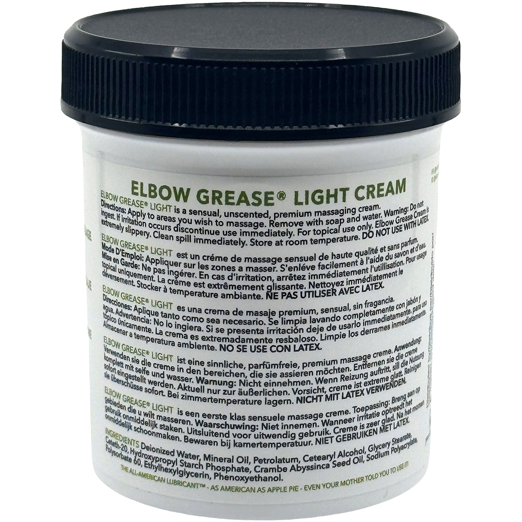 Elbow Grease Massage Cream Light Formula - 4 oz Back