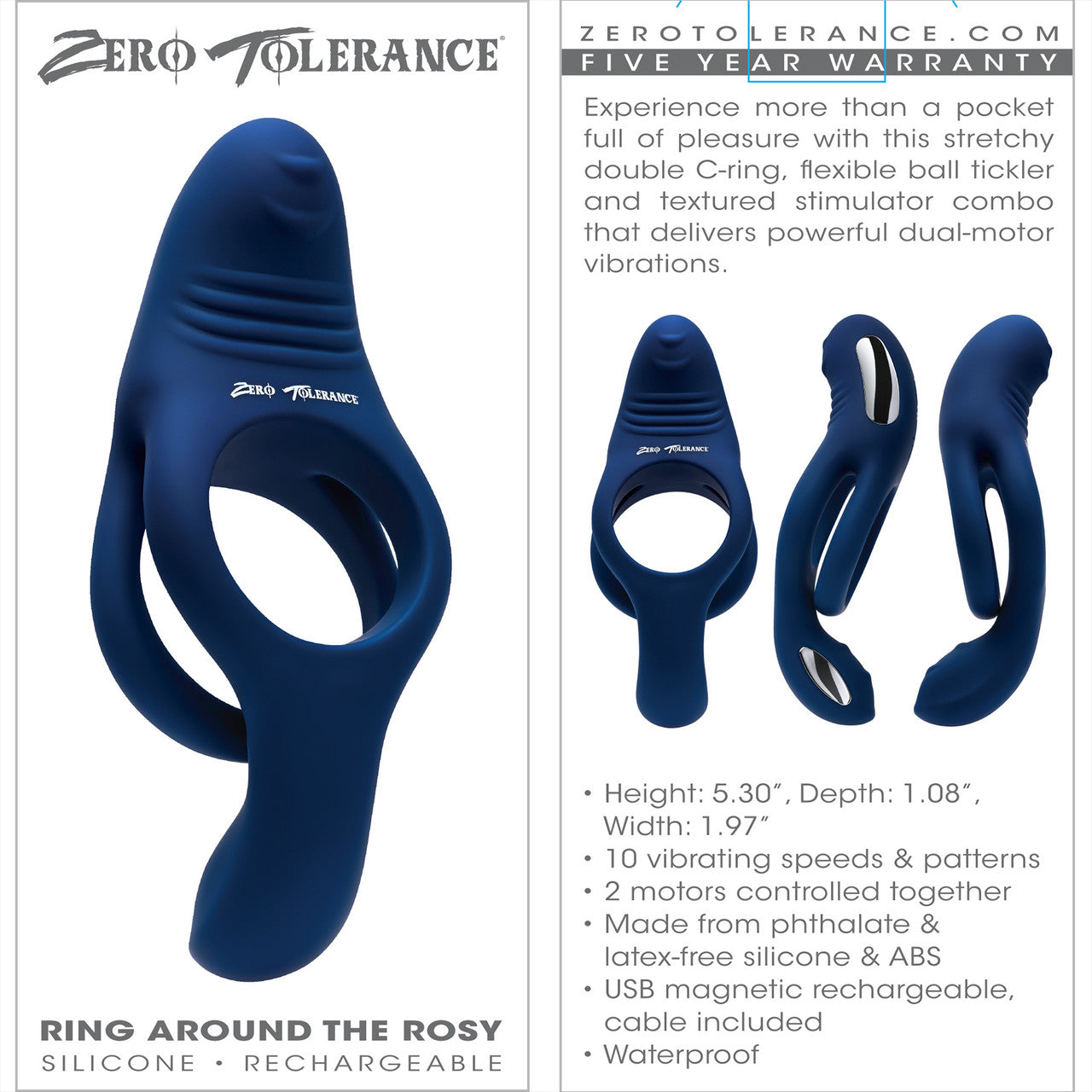 Zero Tolerance Ring Around The Rosy Silicone Vibrating Double Cock Rin Zero Tolerance Ring Around The Rosy Silicone Vibrating Double Cock Rin