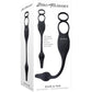 Zero Tolerance Plug & Tug Silicone Vibrating Anal Plug & Perineum Massager With Cock & Ball Rings - Black