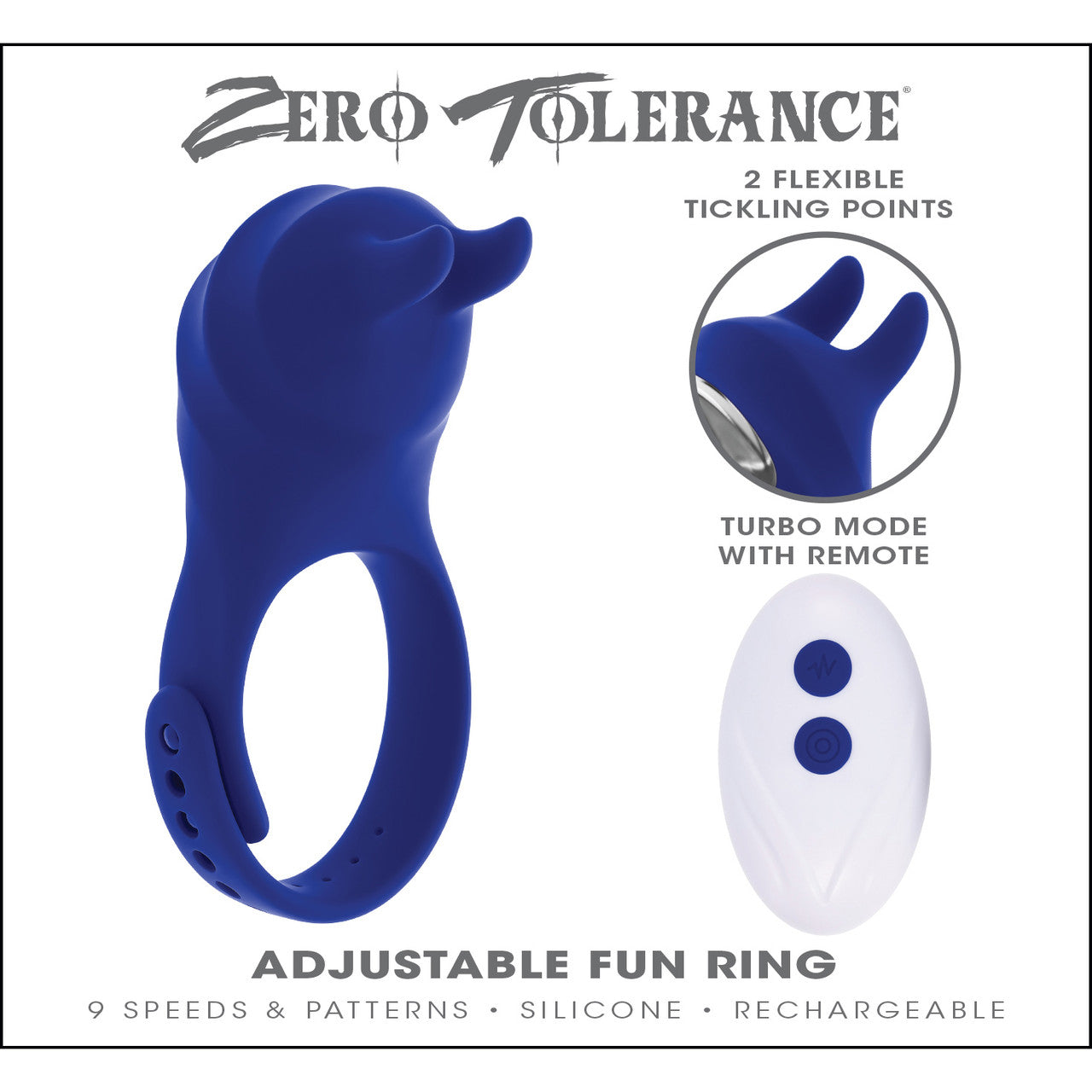 Zero Tolerance Adjustable Fun Ring Rechargeable Silicone Vibrating Couples Cock Ring With Remote