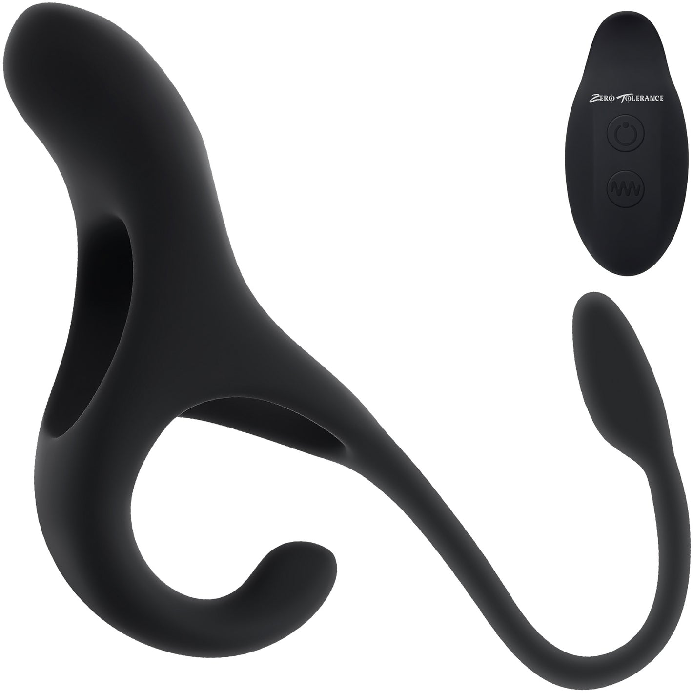 Zero Tolerance All The Bases Rechargeable Silicone Vibrating Cock Ring & Anal Plug With Remote