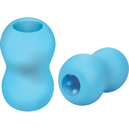 ZOLO Squeezable Mini Double Bubble Stroker Penis Masturbator - Blue