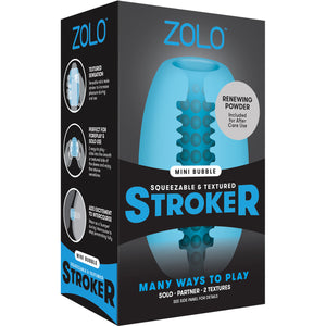 ZOLO Squeezable Mini Bubble Stroker Penis Masturbator - Blue