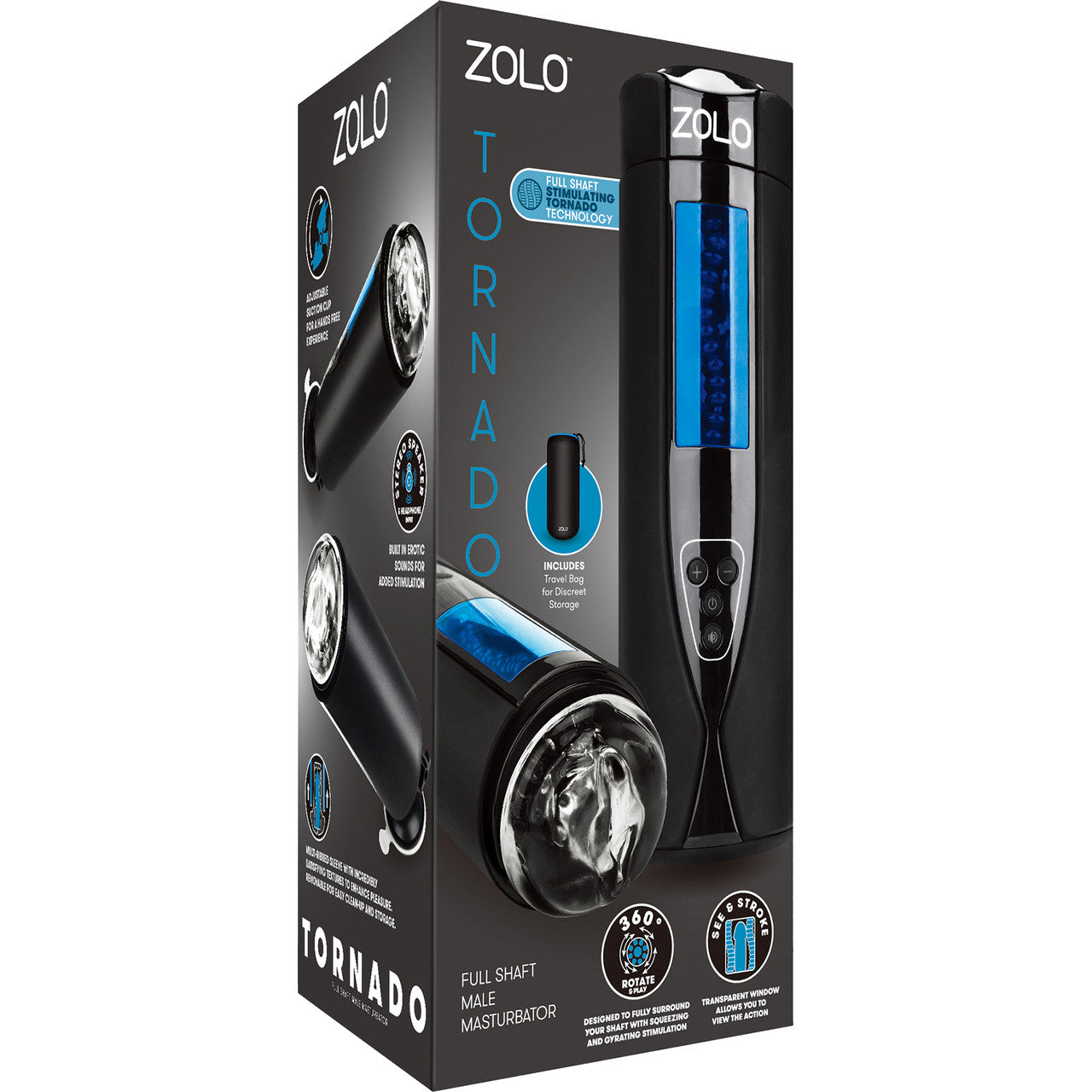 ZOLO Tornado Rechargeable Vibrating Gyrating Penis Masturbator