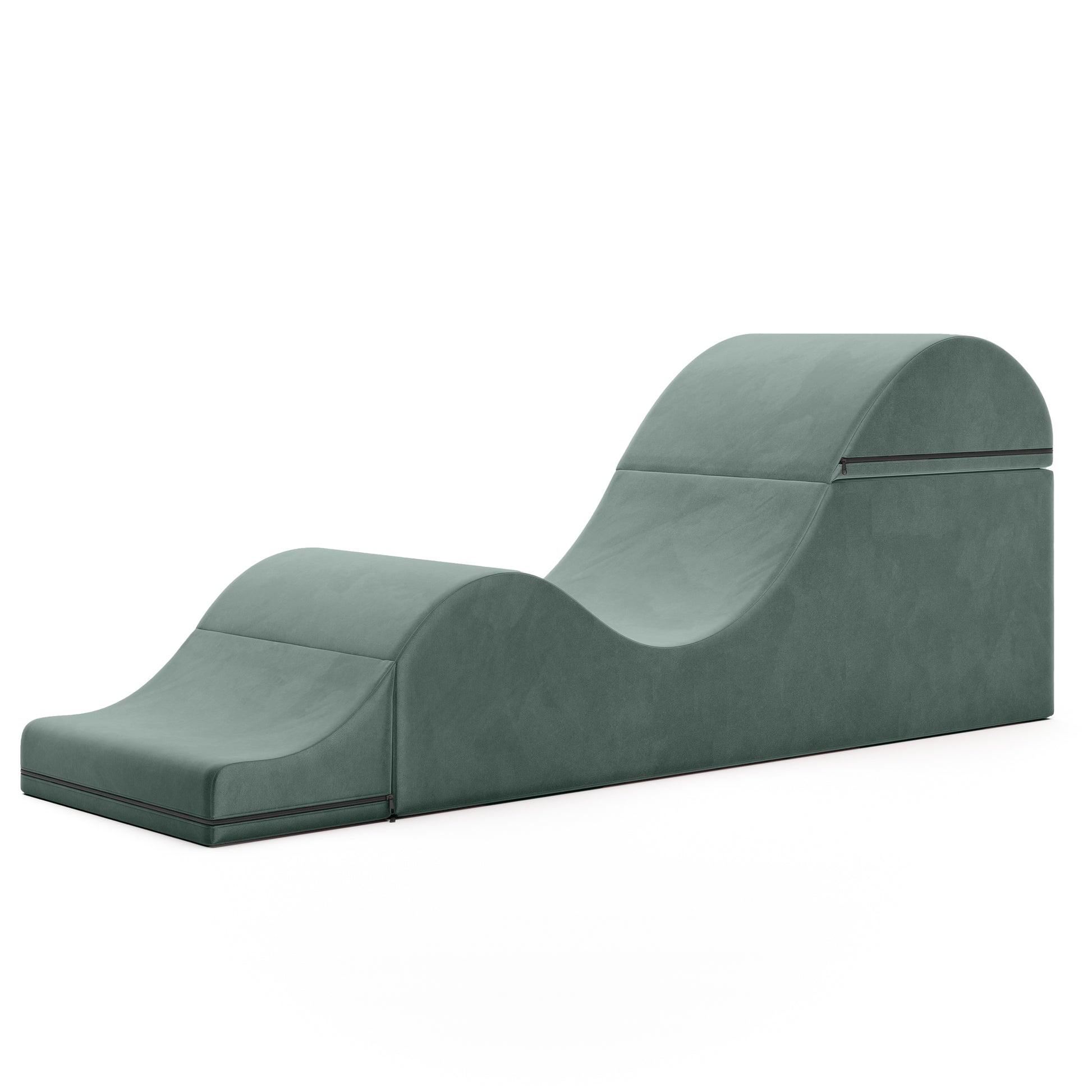 Liberator Aria Convertible Sex Chaise & End Of Bed Bench - X-Wide Microvelvet Deep Green