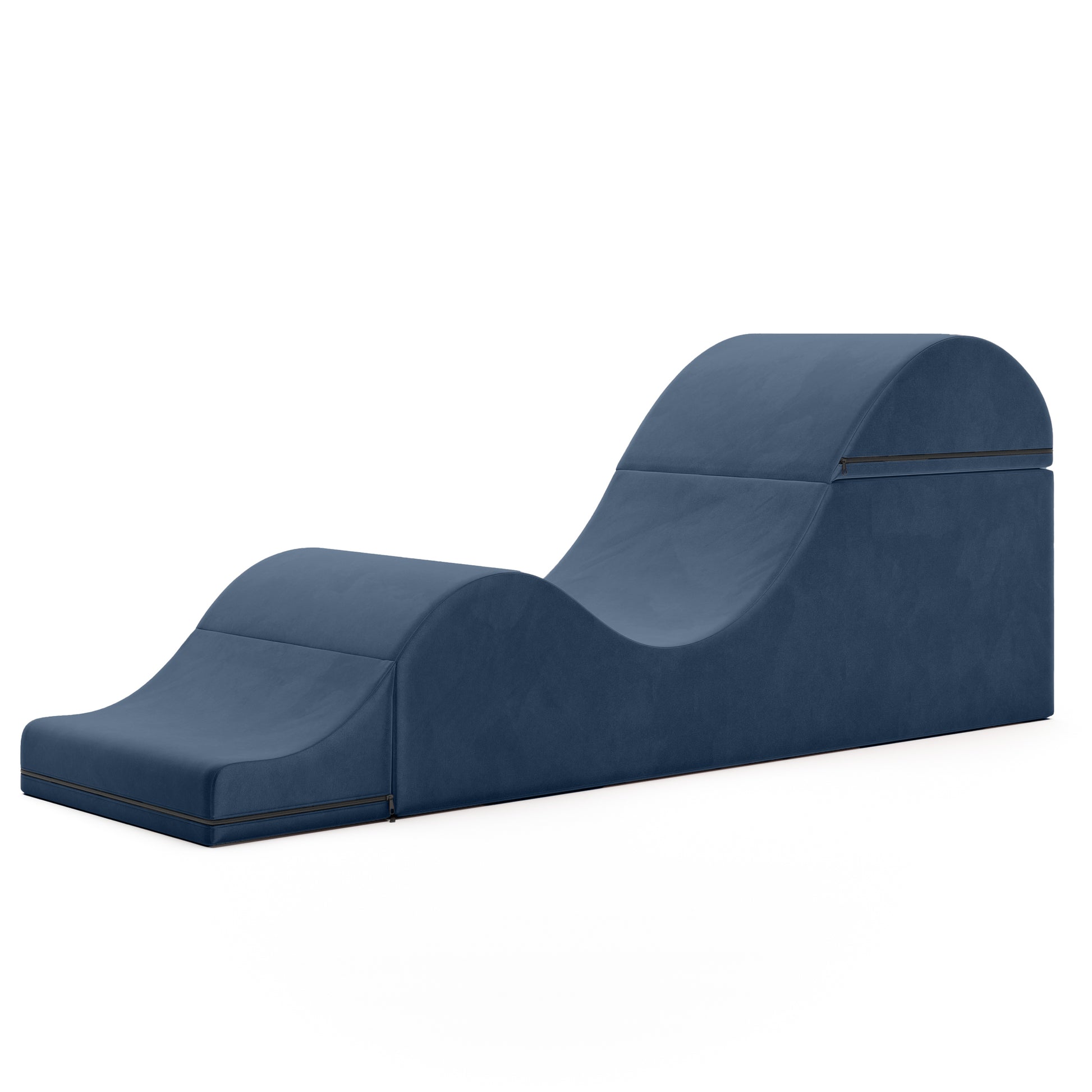 Liberator Aria Convertible Sex Chaise & End Of Bed Bench - X-Wide Microvelvet Ink Blue