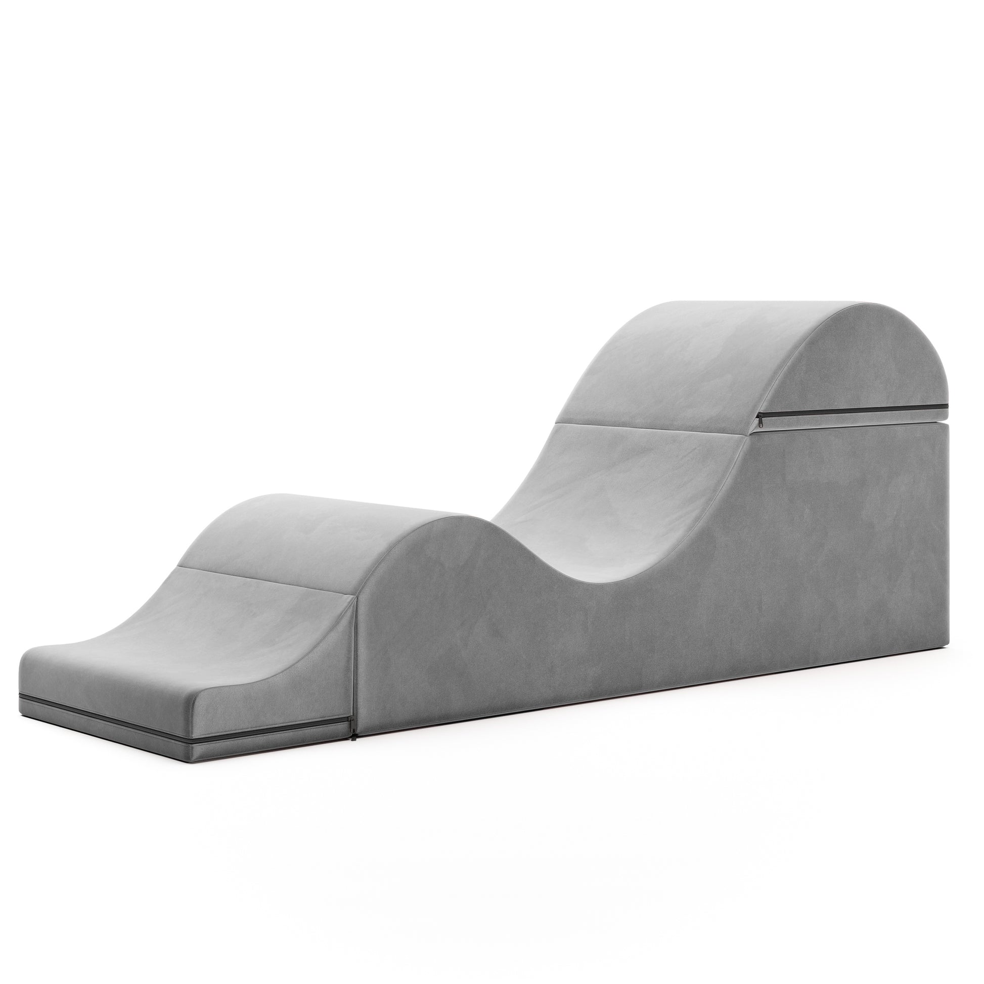 Liberator Aria Convertible Sex Chaise & End Of Bed Bench - X-Wide Microvelvet Platinum Gray