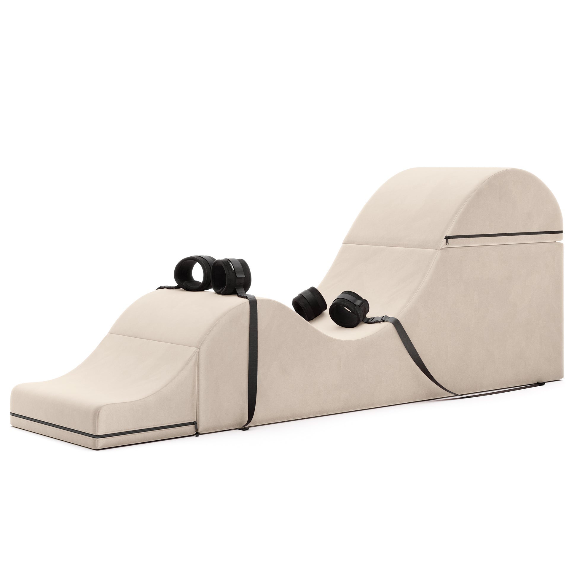 Liberator Bondage Aria Convertible Sex Chaise & End Of Bed Bench - Microvelvet Bone Ivory