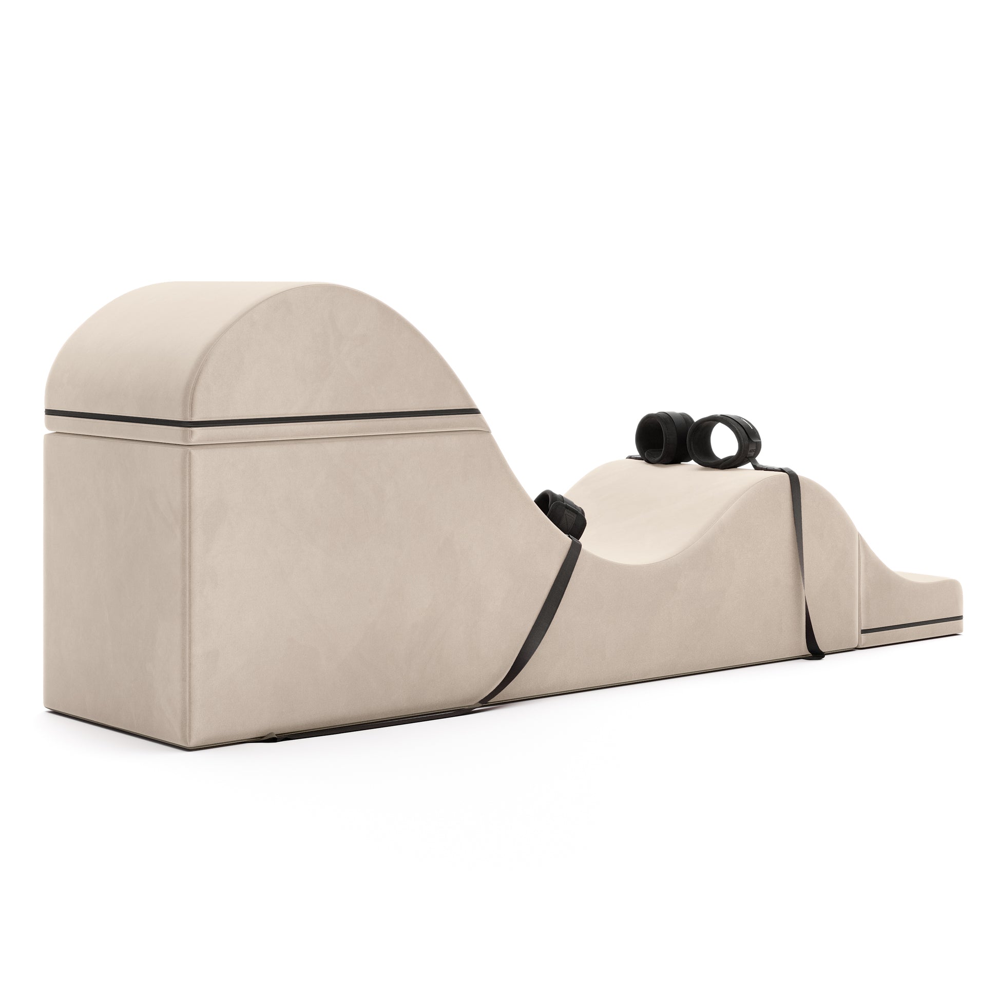 Liberator Bondage Aria Convertible Sex Chaise & End Of Bed Bench - Microvelvet Bone Ivory