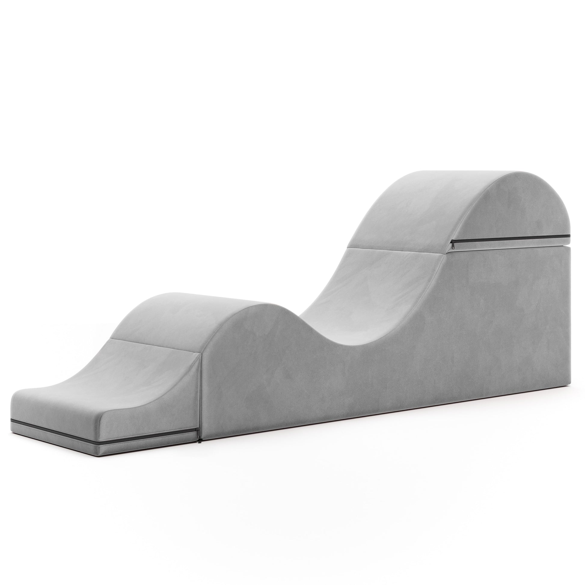 Liberator Aria Convertible Sex Chaise & End Of Bed Bench - Microvelvet Platinum Gray