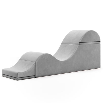 Liberator Aria Convertible Sex Chaise & End Of Bed Bench - Microvelvet Platinum Gray