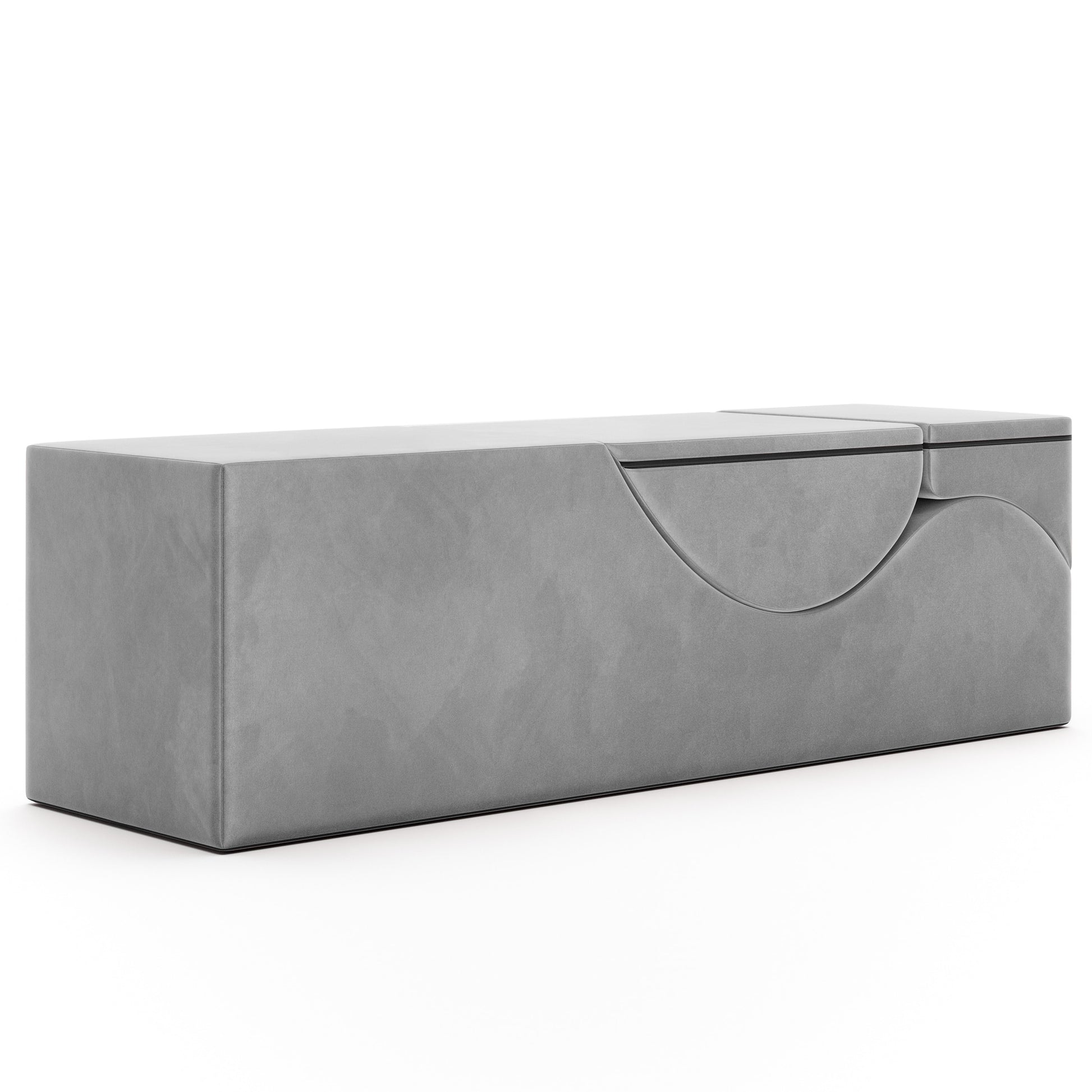 Liberator Aria Convertible Sex Chaise & End Of Bed Bench - Microvelvet Platinum Gray