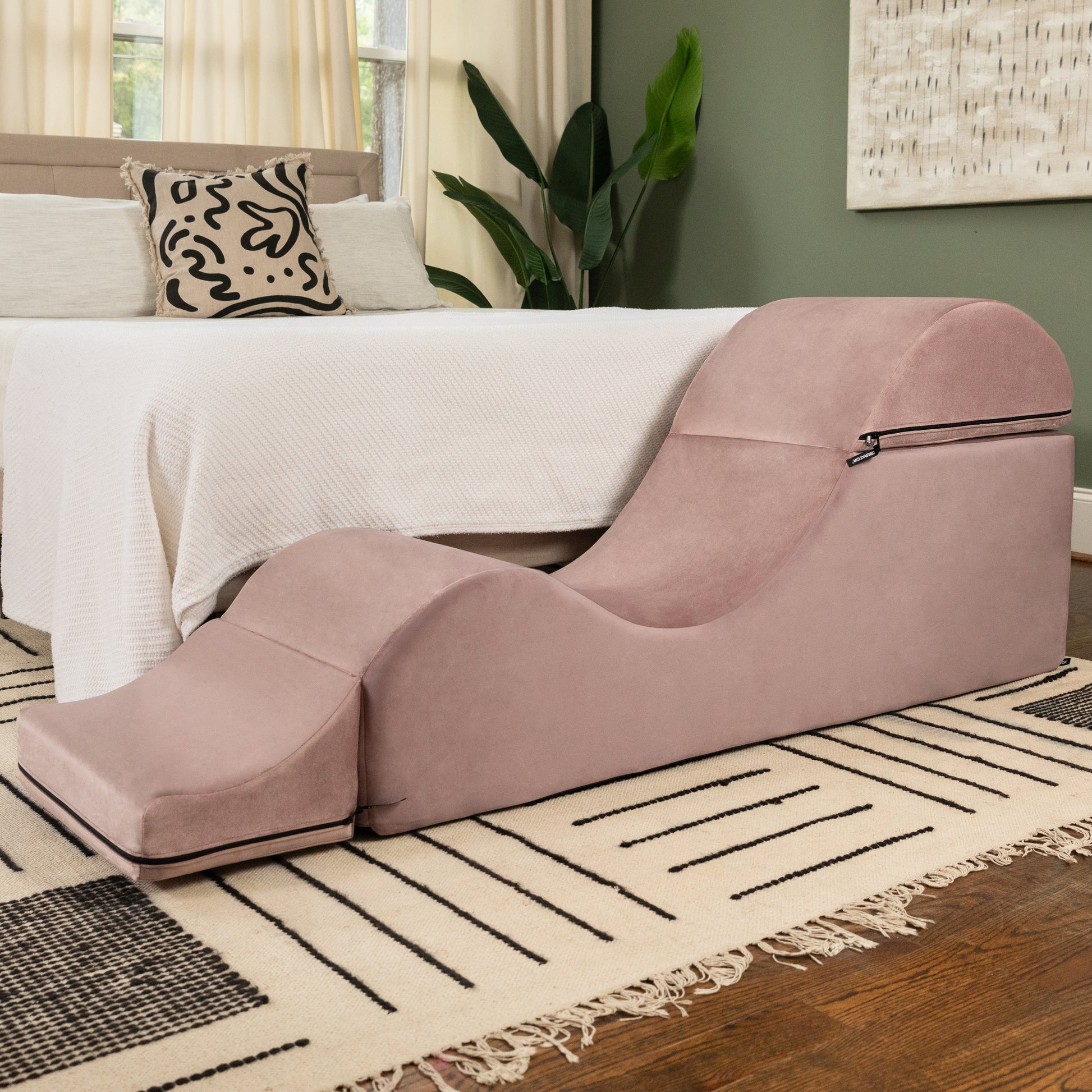 Liberator Aria Convertible Sex Chaise & End Of Bed Bench - Microvelvet Rose