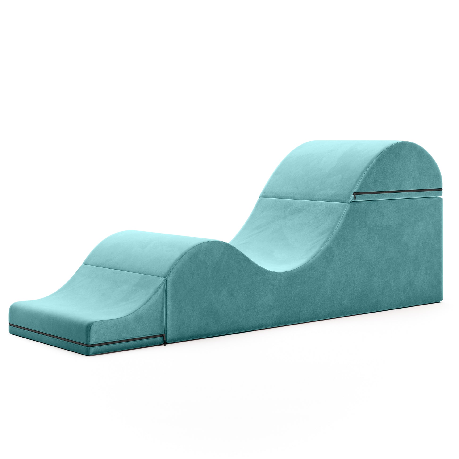 Liberator Aria Convertible Sex Chaise & End Of Bed Bench - X-Wide Microvelvet Teal Blue