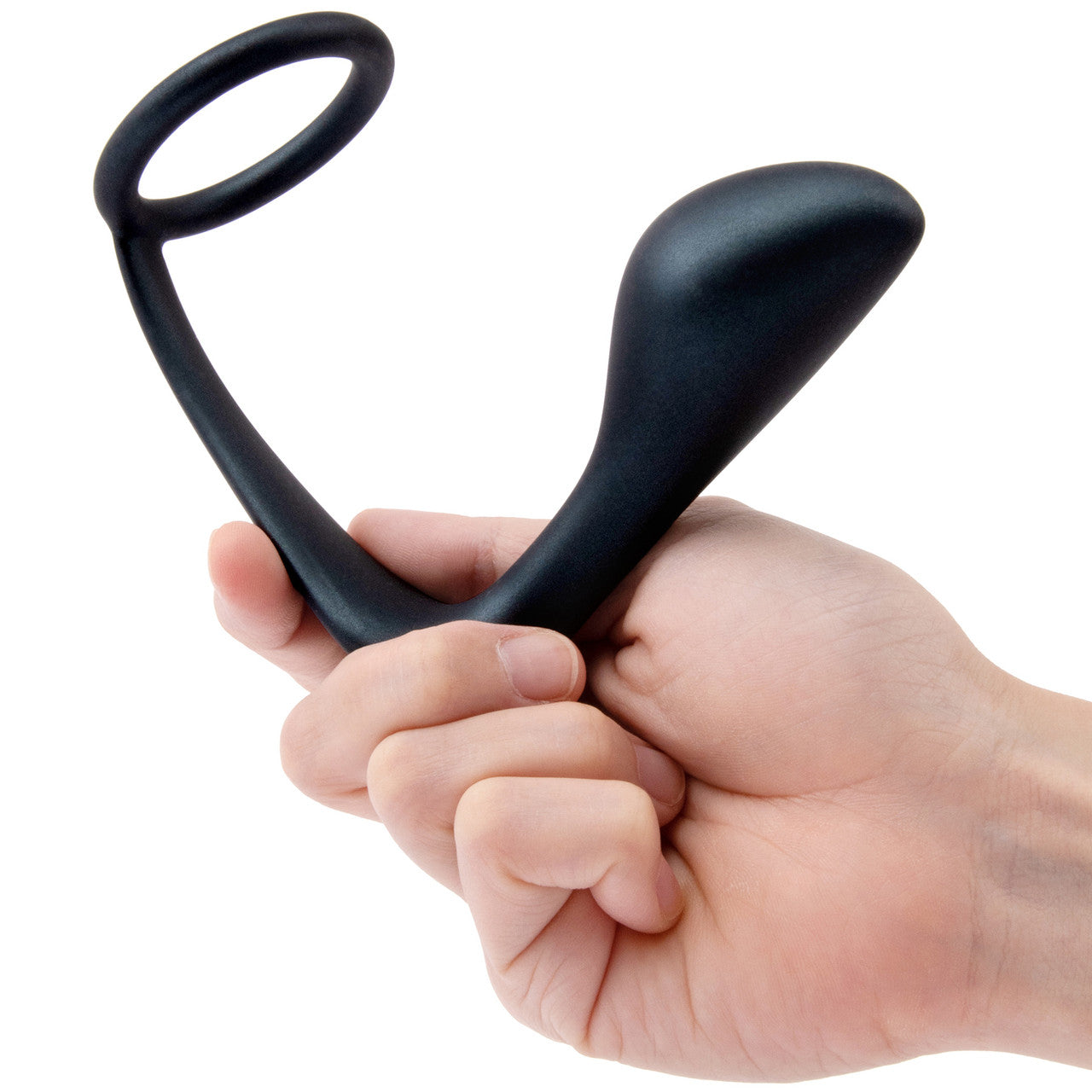 b-Vibe Butties Ringer Silicone Cock Ring & Prostate Plug - Black