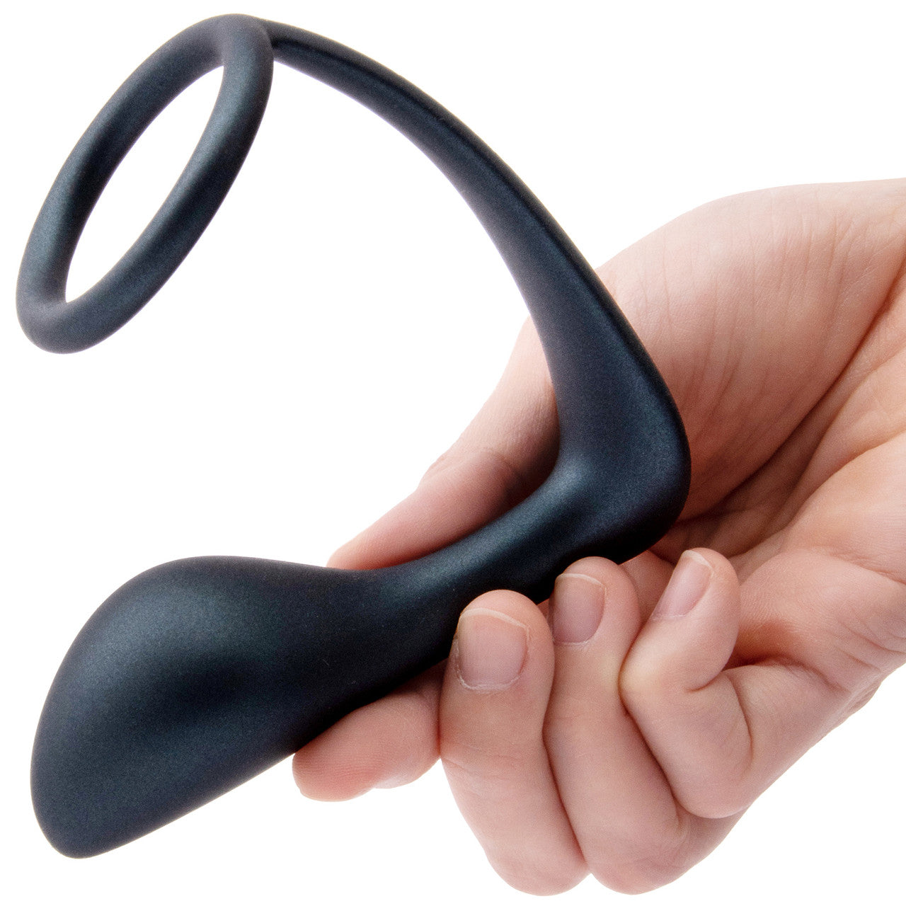 b-Vibe Butties Ringer Silicone Cock Ring & Prostate Plug - Black