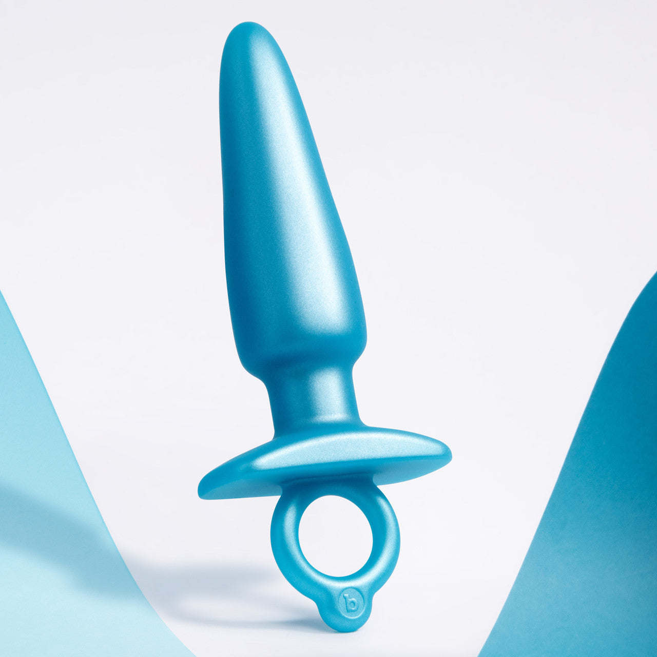 b-Vibe Butties Sleek Tapered Silicone Anal Plug - Blue