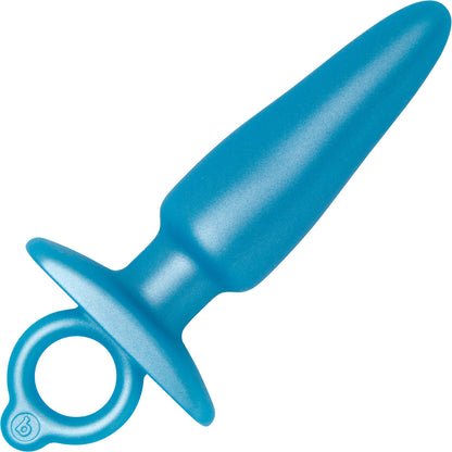 b-Vibe Butties Sleek Tapered Silicone Anal Plug - Blue