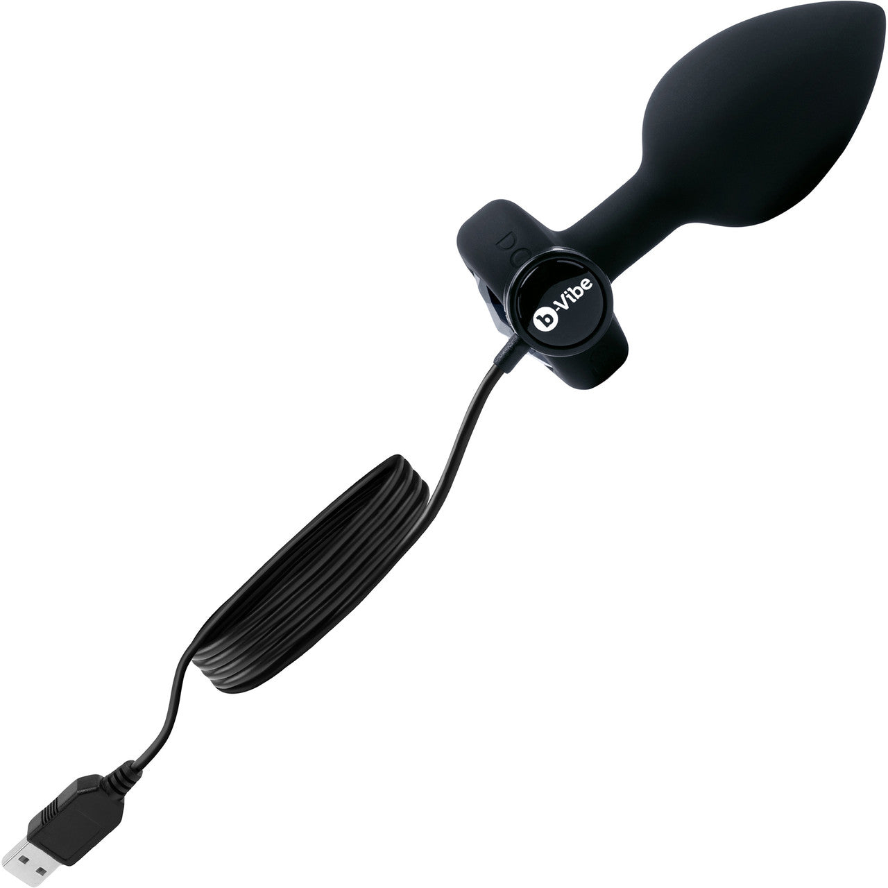 b-Vibe Vibrating Jewel Plug M/L Remote Control Silicone Anal Toy - Black