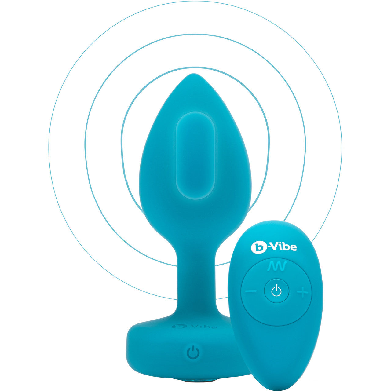 b-Vibe Vibrating Jewel Plug S/M Remote Control Silicone Anal Toy - Teal