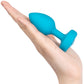 b-Vibe Vibrating Jewel Plug S/M Remote Control Silicone Anal Toy - Teal