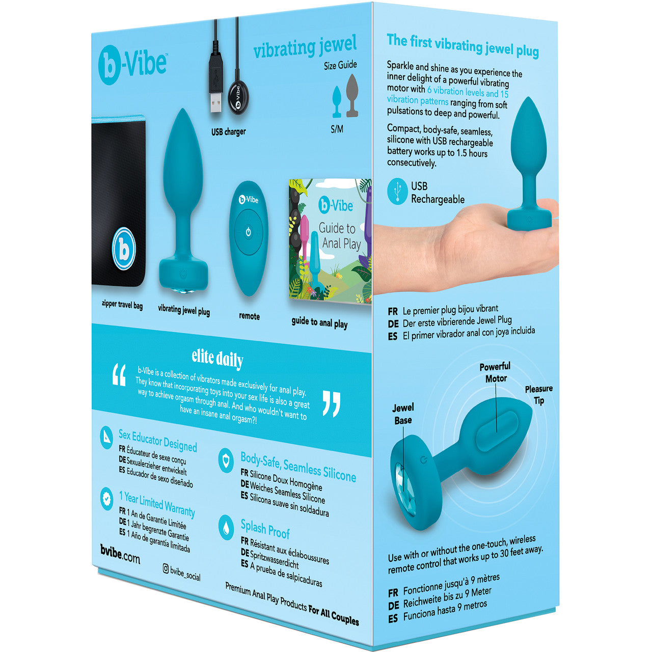 Vibrating Jewel Plug - Teal Anal Toy Vibrating Jewel Plug - Teal Anal Toy