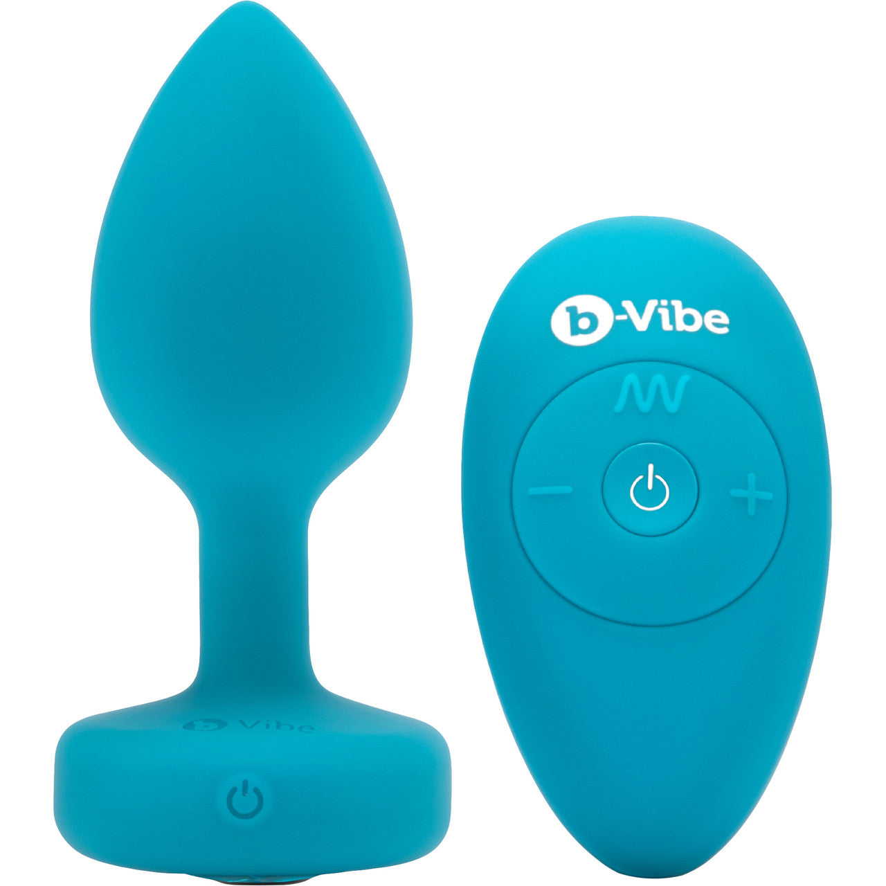 b-Vibe Vibrating Jewel Plug S/M Remote Control Silicone Anal Toy - Teal