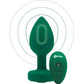 b-Vibe Vibrating Jewel Plug M/L Remote Control Silicone Anal Toy - Emerald Green