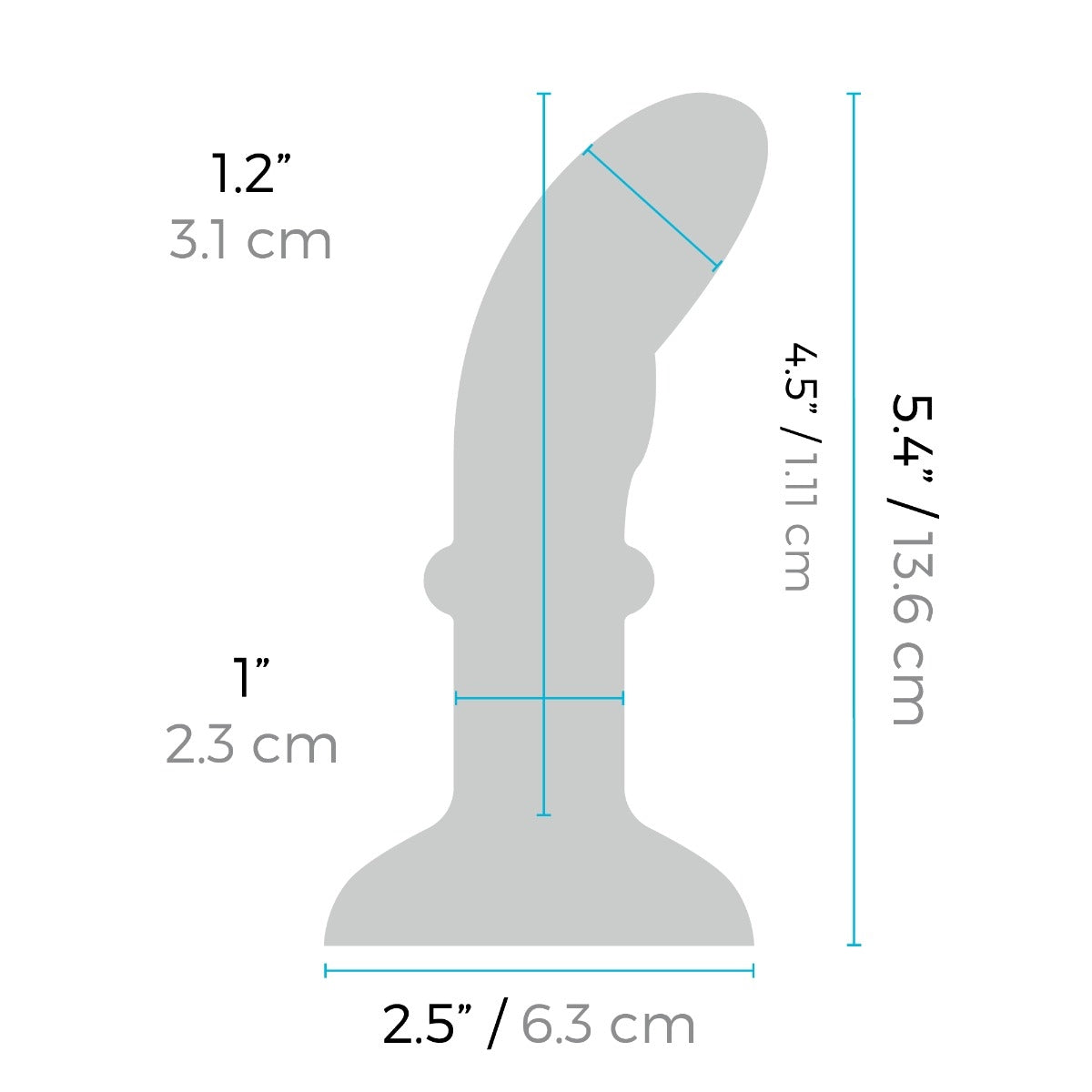 b-Vibe Remote Control Rimming P-Spot Plug - Measurements