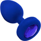 b-Vibe Vibrating Jewel Plug L/XL Remote Control Silicone Anal Toy - Navy