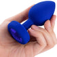 b-Vibe Vibrating Jewel Plug L/XL Remote Control Silicone Anal Toy - Navy