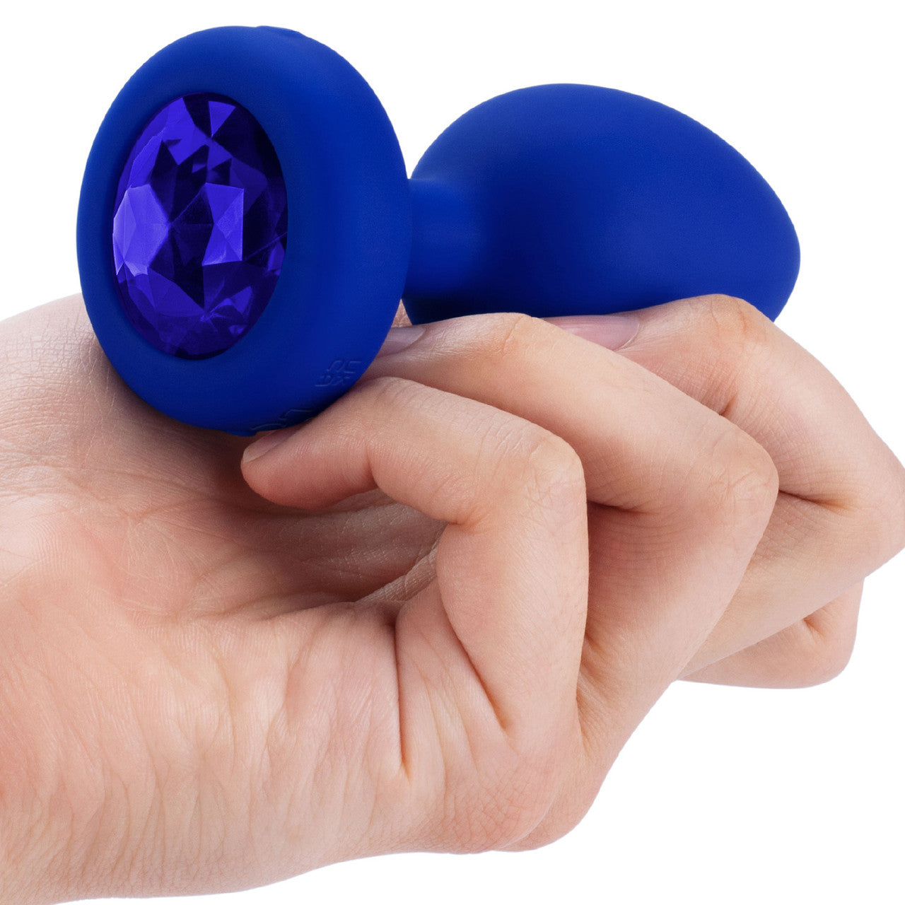 b-Vibe Vibrating Jewel Plug L/XL Remote Control Silicone Anal Toy - Navy