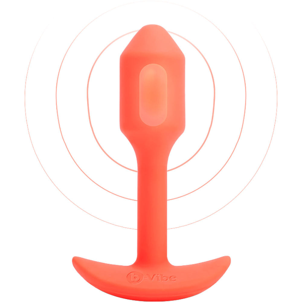 b-Vibe Vibrating Snug Plug 1 Rechargeable Silicone Anal Plug - Orange