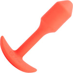 b-Vibe Vibrating Snug Plug 1 Rechargeable Silicone Anal Plug - Orange