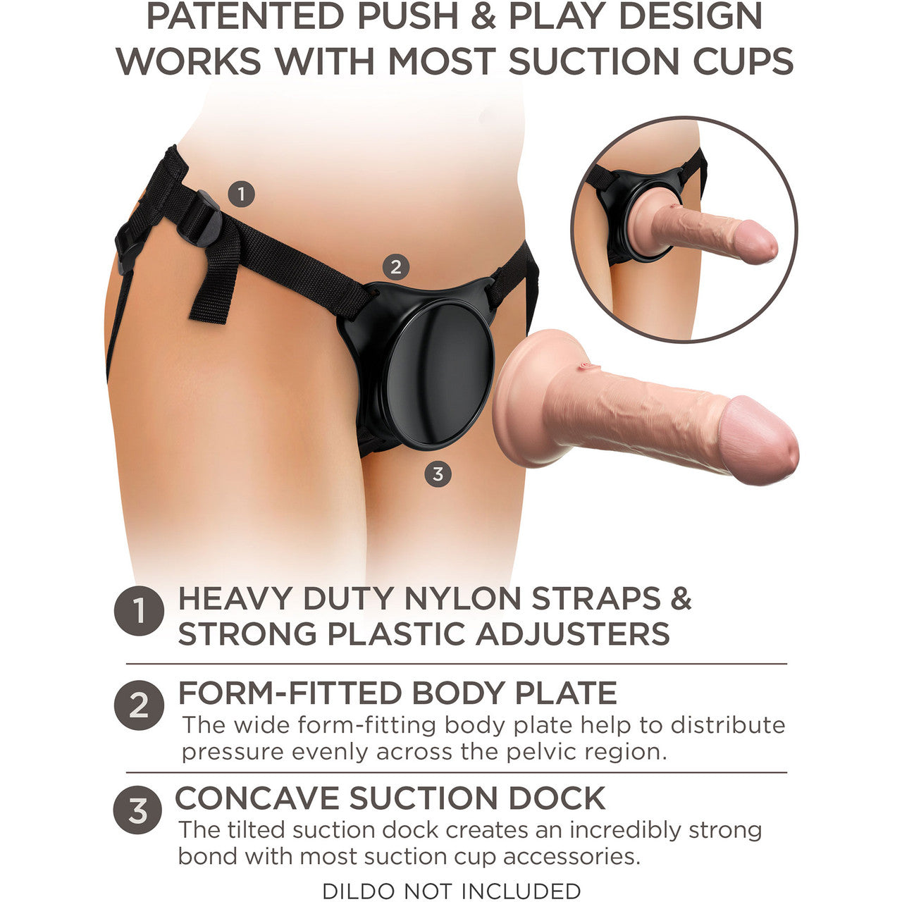 King Cock Elite Beginner's Body Dock Strap-On Harness For Suction Cup Dildos