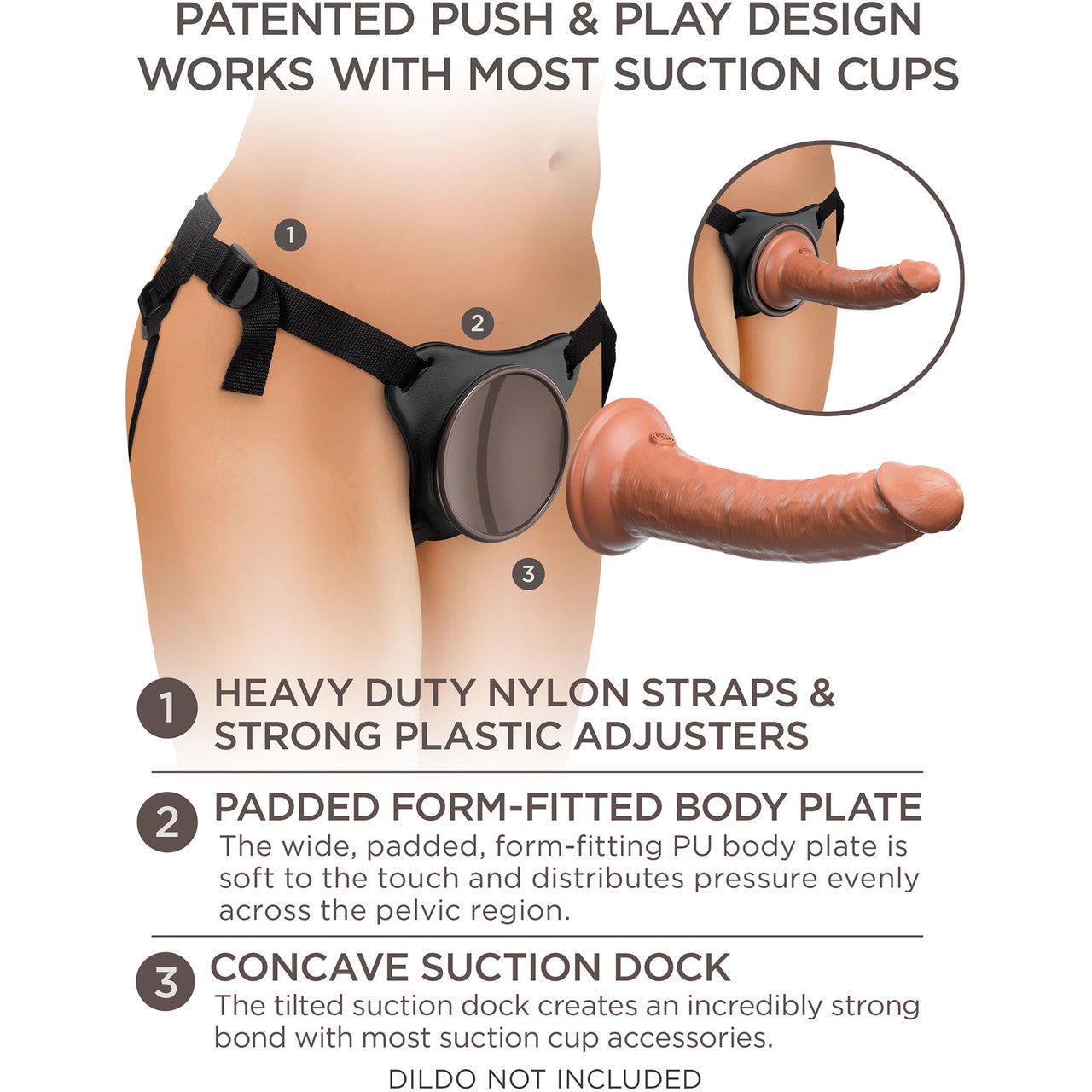 King Cock Elite Comfy Body Dock Strap-On Harness For Suction Cup Dildos