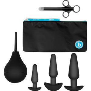 b-Vibe Anal Training & Education Set With 3 Plugs & Instructional Guide - Black