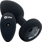 b-Vibe Vibrating Jewel Plug M/L Remote Control Silicone Anal Toy - Black