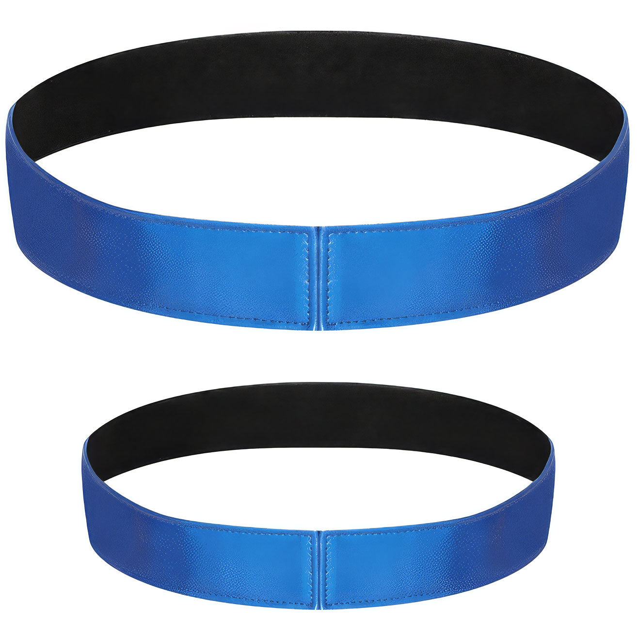 Strap-on-Me Curious Leatherette Strap-On Harness - Metallic Blue