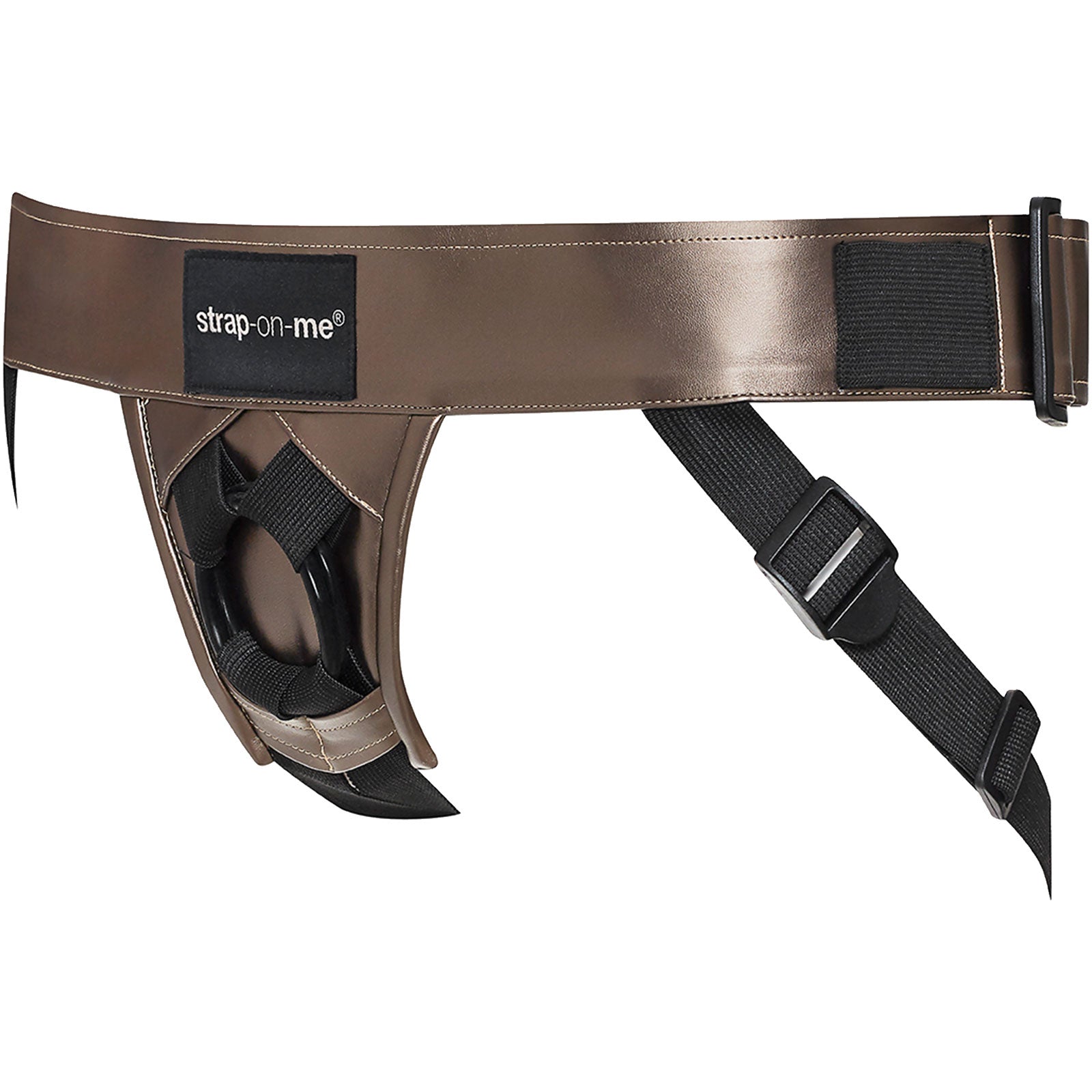 Strap-on-Me Curious Leatherette Strap-On Harness - Bronze