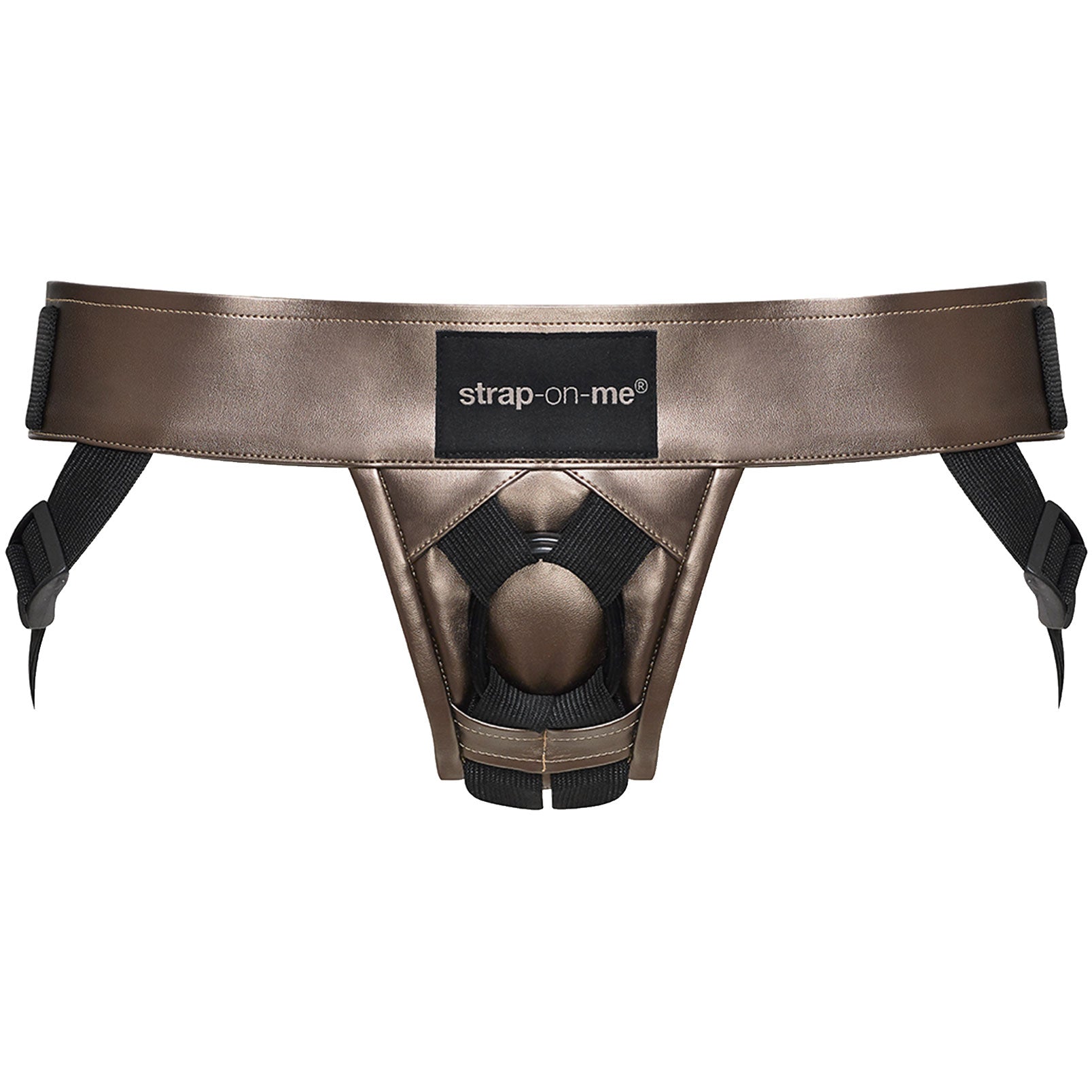 Strap-on-Me Curious Leatherette Strap-On Harness - Bronze
